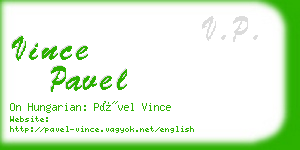 vince pavel business card
